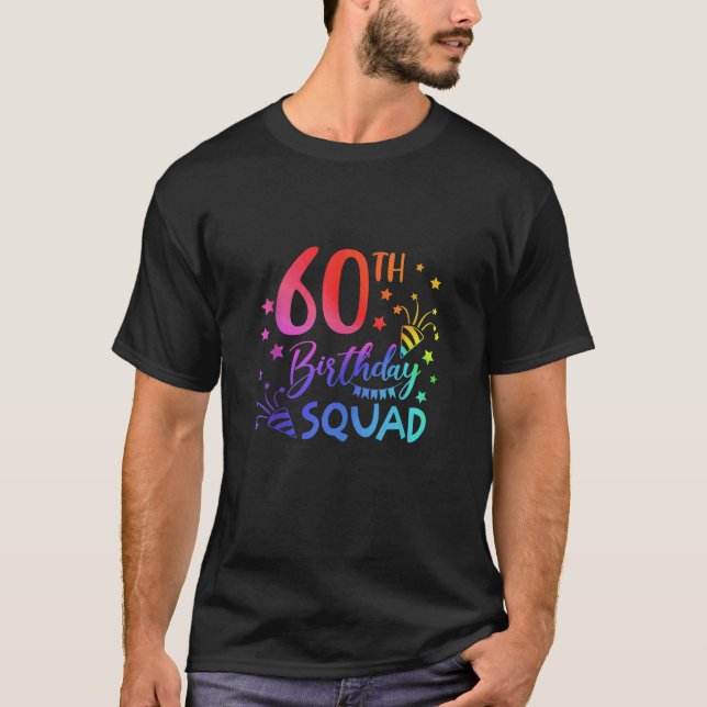 T-shirt 60 Anniversaire Squad Tie Dye 60e B Jour Groupe (Devant)
