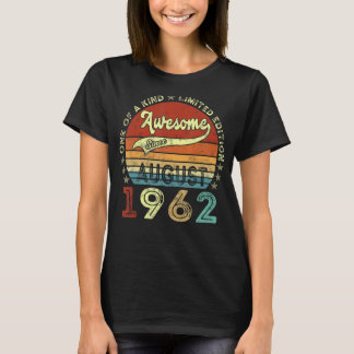 T-shirt 60 ans Awesome depuis août 1962 60e anniversaire