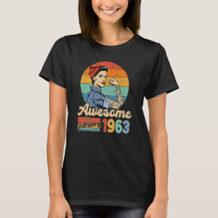 T-shirt 60 ans Awesome depuis février 1963 Anniversaire f