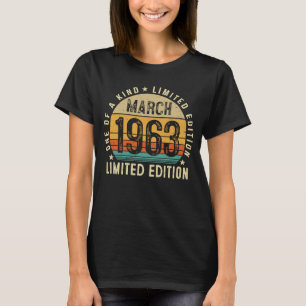 T-shirt 60 ans Awesome depuis mars 1963 60e anniversaire