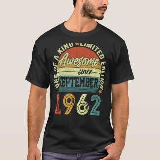 T-shirt 60 ans Awesome depuis septembre 1962 60th Bir