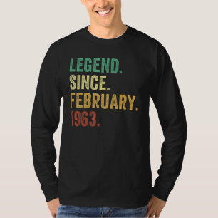 T-shirt 60 Ans Cadeaux Légende Depuis Février 1963 60e