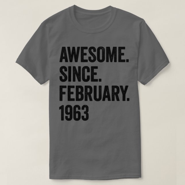 T-shirt 60 ans d'émerveillement depuis février 1963 60e an (Design devant)