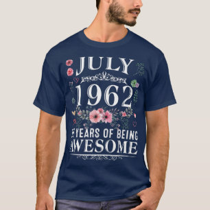 T-shirt 60 Ans Fabriqué En Juillet 1962 60e Anniversaire C