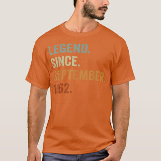 T-shirt 60 Ans Légende Cadeau depuis septembre 1962 60e