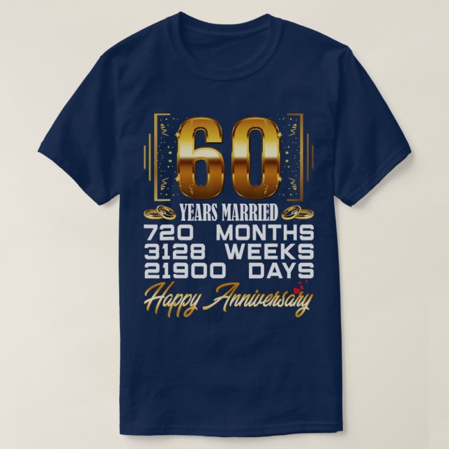 T-shirt 60 ans mariés Funny 60e anniversaire de Mariage (Design devant)
