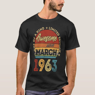 T-shirt 60 ans Vieux mars 1963 60e anniversaire 4