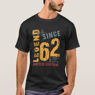 T-shirt 60 Ans Vintage 1962 60E Anniversaire Décoration