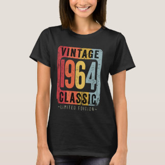 T-shirt 60 ans Vintage 1964 60e anniversaire Décoration