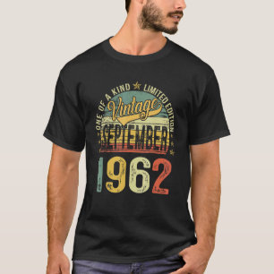 T-shirt 60 ans Vintage septembre 1962 60e Anniversaire