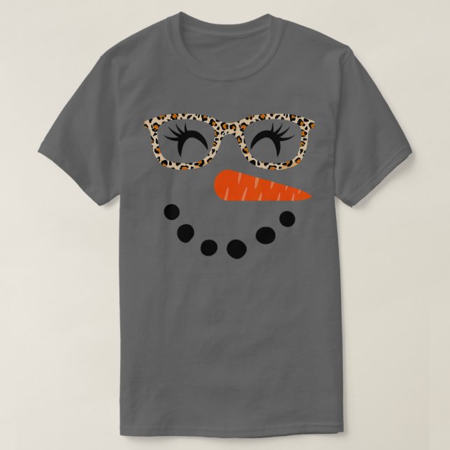 T-shirt 60 Chemise Snowman pour Femmes Eyelashes Léopard V (Design devant)