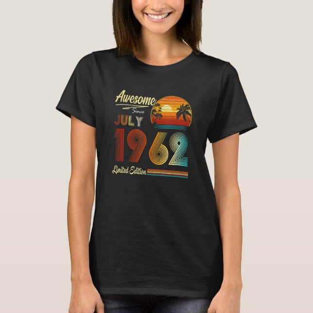 T-shirt 60 E Anniversaire 60 Ans Awesome Depuis Juillet 1E (Devant)