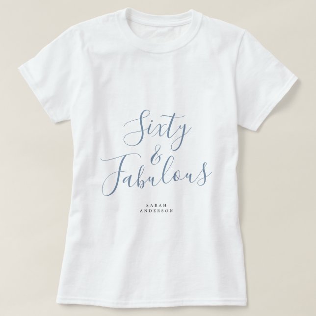 T-shirt 60 Fabuleux Blue Custom Name 60th Birthday Gift (Design devant)