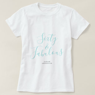 T-shirt 60 Fabuleux Blue Custom Name 60th Birthday Gift