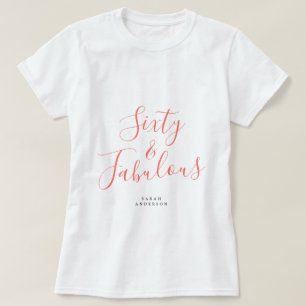 T-shirt 60 Fabuleux Corail Personnalisé Nom 60e anniversai