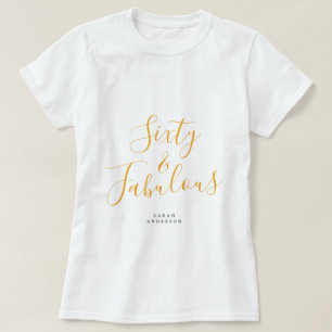 T-shirt 60 Fabuleux Jaune Personnalisé Nom 60e anniversair
