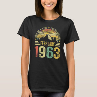 T-shirt 60e anniversaire 60 ans Vintage février 1963 Retro