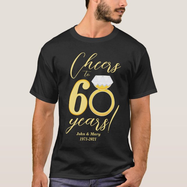 T-shirt 60e anniversaire applaudit à 60 ans Mariage diaman (Devant)