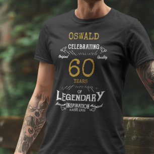 T-shirt 60e anniversaire Black White Gold Mens