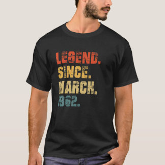 T-shirt 60E Anniversaire Cadeaux 60 Ans Légende Depuis Mar