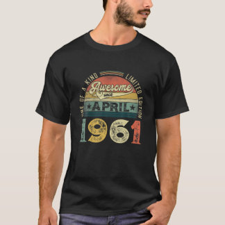 T-shirt 60E Anniversaire Décorations Avril 1961 Hommes Fem