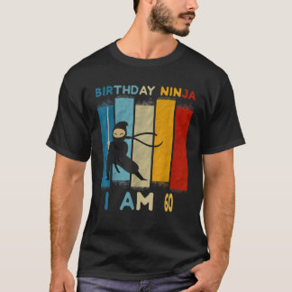 T-shirt 60e anniversaire Garçon Ninja Amour 60 ans Amusant