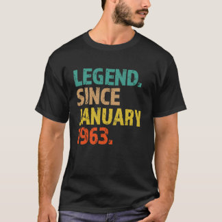 T-shirt 60e anniversaire Légende depuis janvier 1963 60 an