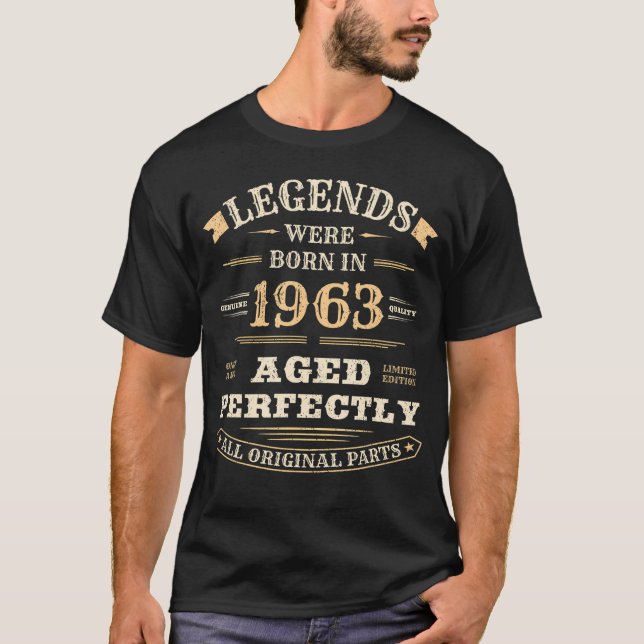 T-shirt 60E Anniversaire Légendes Né En 1963 60 Ans (Devant)