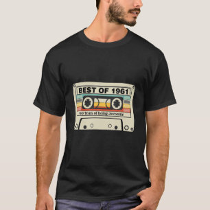 T-shirt 60E Anniversaire Meilleur De 1961 Bande De Cassett
