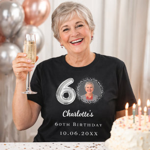 T-shirt 60e anniversaire noir argent photo