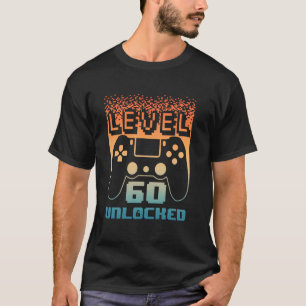 T-shirt 60e anniversaire pour hommes Niveau 60 débloqué Jo