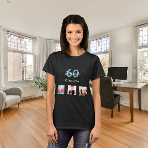 T-shirt 60e anniversaire turquoise photo femme