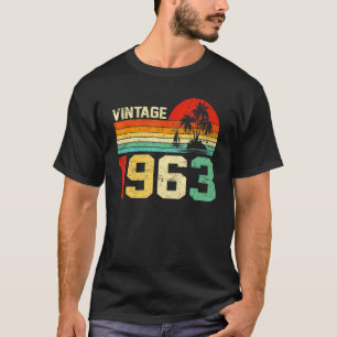 T-shirt 60e anniversaire Vintage 1963 Hommes rétro Femmes