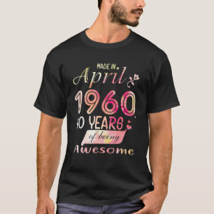 T-shirt 60E Cadeaux Anniversaires Aquarelle Pour Les Femme