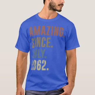 T-shirt 60th Birthday Vintage Amazing Since July 1962