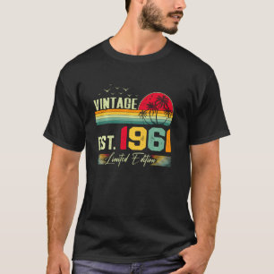 T-shirt 61 ans Awesome Vintage 1961 Retro 61e naissance