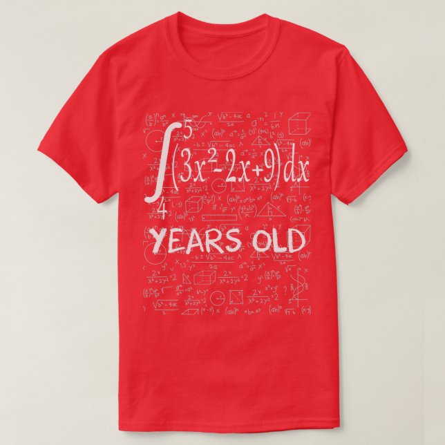T-shirt 61e anniversaire 61 ans maths geek intégral (Design devant)
