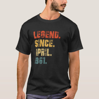 T-shirt 61E Anniversaire Cadeaux 61 Ans Légende Depuis Apr