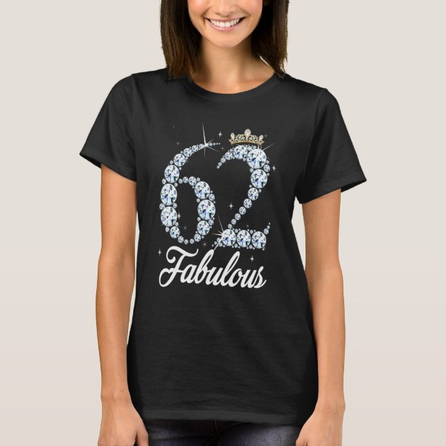 T-shirt 62 Ans C'Est Mon 62e Anniversaire Reine Diamond He (Devant)