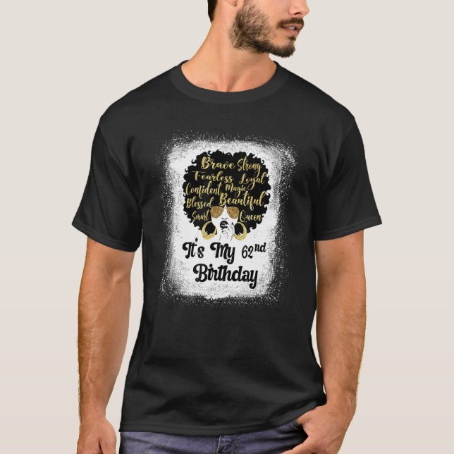 T-shirt 62 Ans Leopard Melanin fille C'est mon anniversair (Devant)