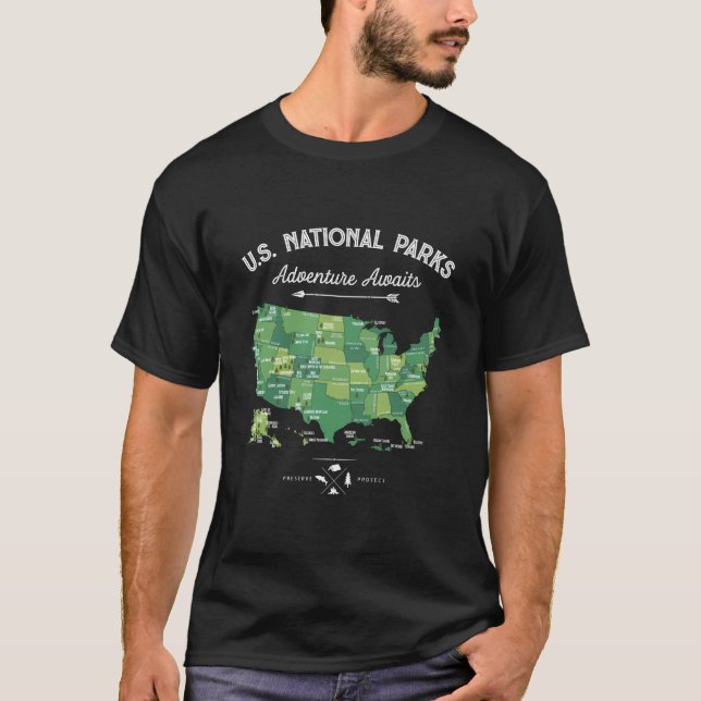 T-shirt 62 Parcs nationaux Carte Cadeaux Parc Us Camping V (Devant)