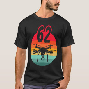 T-shirt 62e Anniversaire I Télécommande Rétro Drones Avec