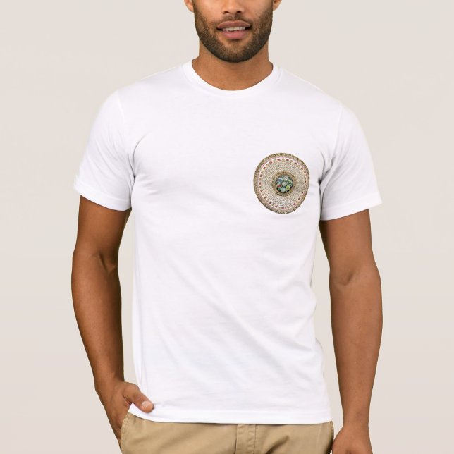 T-shirt [63.3] Mantra Mandala de "OM" tibétain rond (Devant)