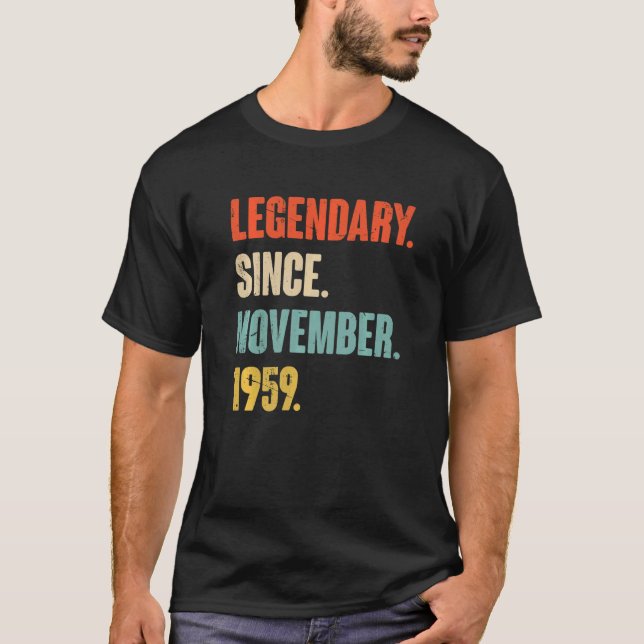 T-shirt 63 ans 63e anniversaire Légendaire depuis novembre (Devant)