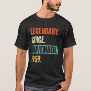 T-shirt 63 ans 63e anniversaire Légendaire depuis Novembre