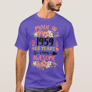 T-shirt 63 ans 63e anniversaire Né en 1959 Femme Fille