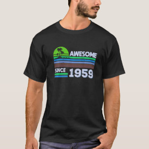 T-shirt 63 Ans Hommes Femmes Awesome Depuis 1959 1