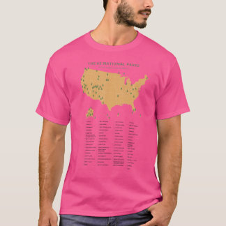 T-shirt 63 Parcs nationaux Carte Us Park Retro Camping Vin