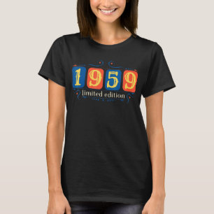 T-shirt 63e anniversaire Dames Mens 63 ans 1959 3