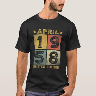 T-shirt 63E Anniversaire Décorations Avril 1958 Hommes Fem